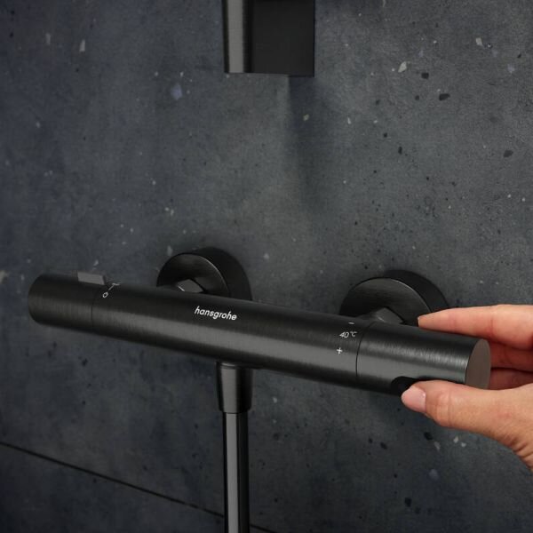 Hansgrohe Ecostat Fine baterie de duș perete cu termostat crom-negru 13324340