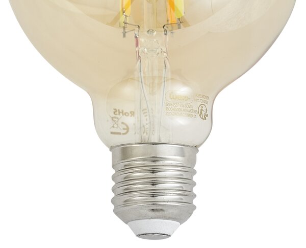 Set de 5 becuri LED inteligente E27, reglabile, G95, aurii, 7W, 806 lm, 1800-6500K