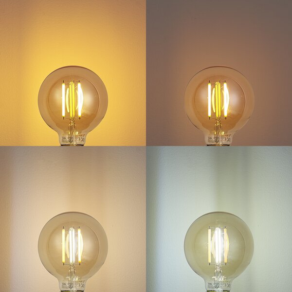 Bec inteligent E27 LED reglabil G95 auriu 7W 806 lm 1800-6500K