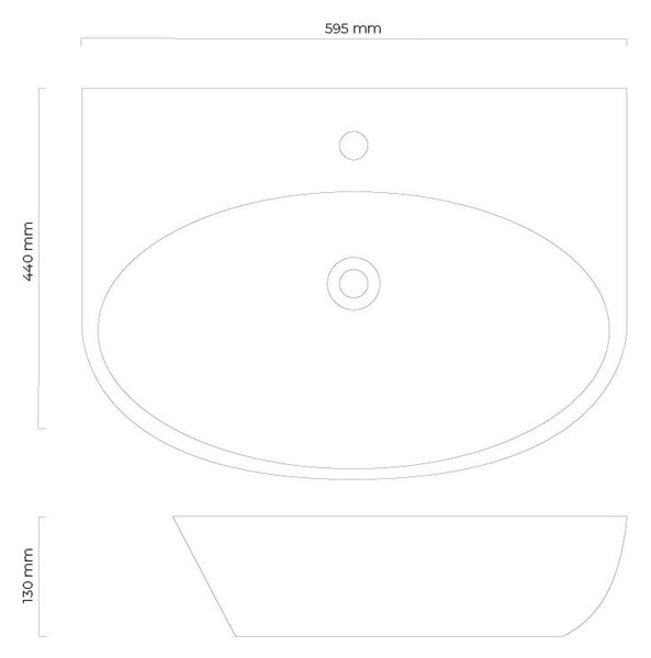 Oltens Luma lavoar 59.5x44 cm ovale clasică alb luciu 41008000