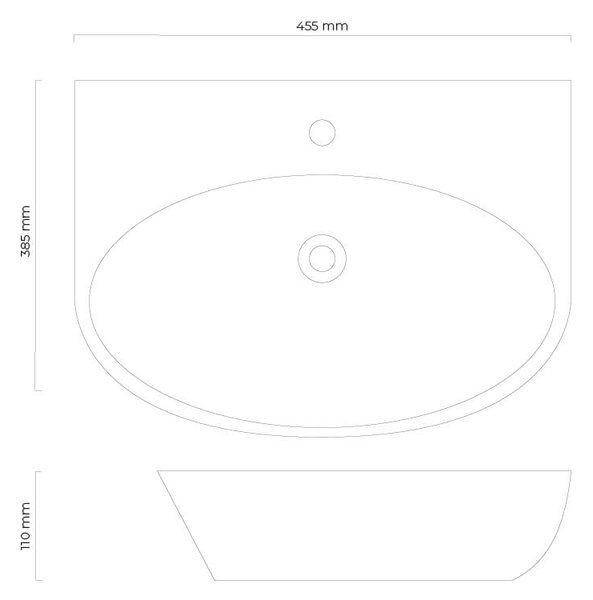 Oltens Luma lavoar 45.5x38.5 cm ovale clasică alb luciu 41006000