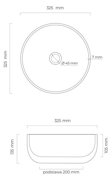Oltens Svale lavoar 32.5x32.5 cm rotund de blat alb luciu 40333000