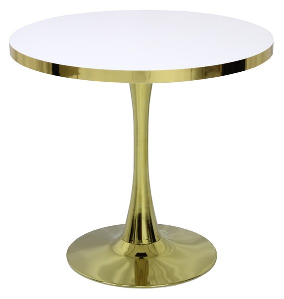 Masă fixă Rotundă Lyma Albă Gold 80 cm