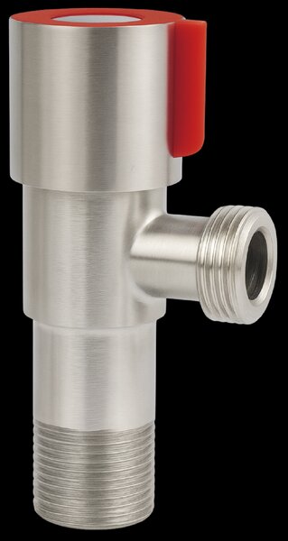 Invena Invena, robinet de colț complet metalic 1/2″ × 3/8″, 1 buc., roșu, INV-ZW-47-C10-J