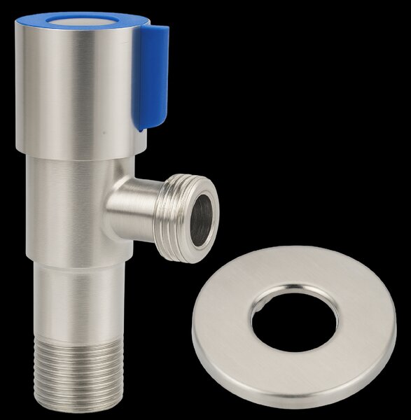 Invena Invena, robinet de colț complet metalic 1/2″ × 3/4″, 1 buc., albastru, INV-ZW-47-N20-J