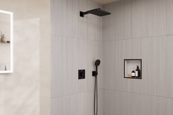 Hansgrohe Raindance Alive Q set de duș ascuns cu termostat cu duș de ploaie negru 24620340