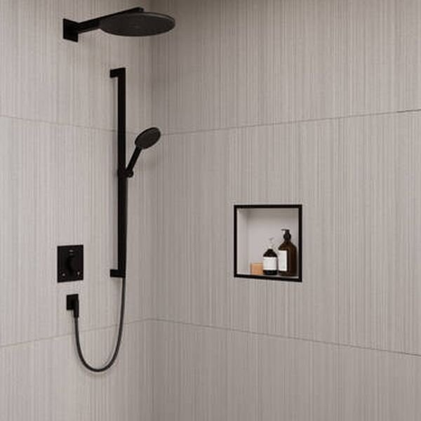 Hansgrohe Raindance Alive Select S set de duș ascuns cu termostat cu duș de ploaie negru 24622670