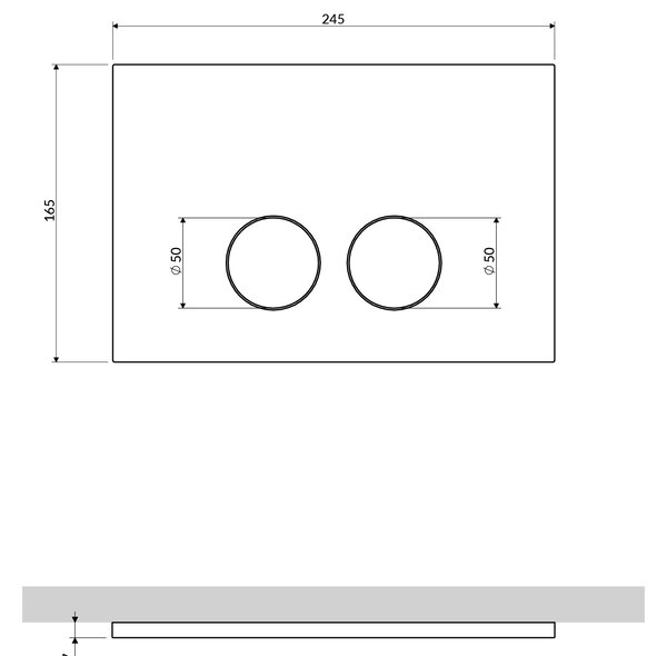 Omnires Minimal buton de spălare pentru WC auriu MPS1GL