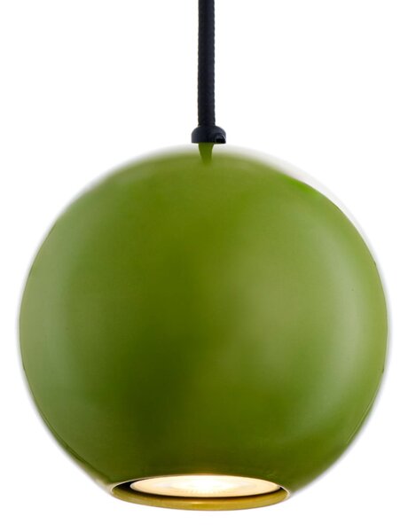 SIGMA Lampă suspendată Ceramic Ball, Ø 12 cm, verde, ceramică/oțel, Verde, Camera de zi / sufragerie, Ceramică