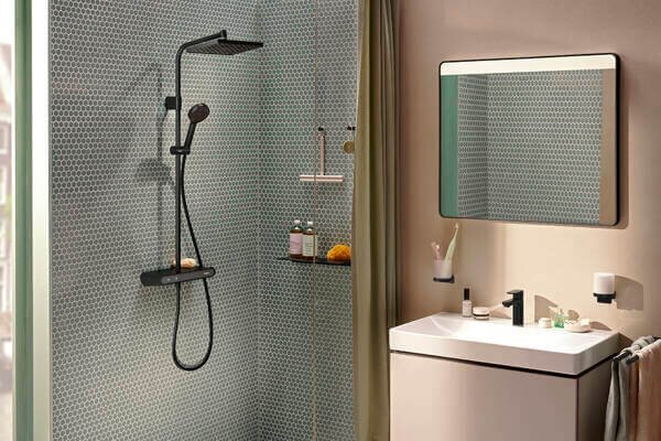 Hansgrohe Activera Q set de duș perete cu termostat cu duș de ploaie negru 28649670