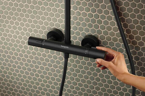 Hansgrohe Activera Q set de duș perete cu duș de ploaie negru 28748670