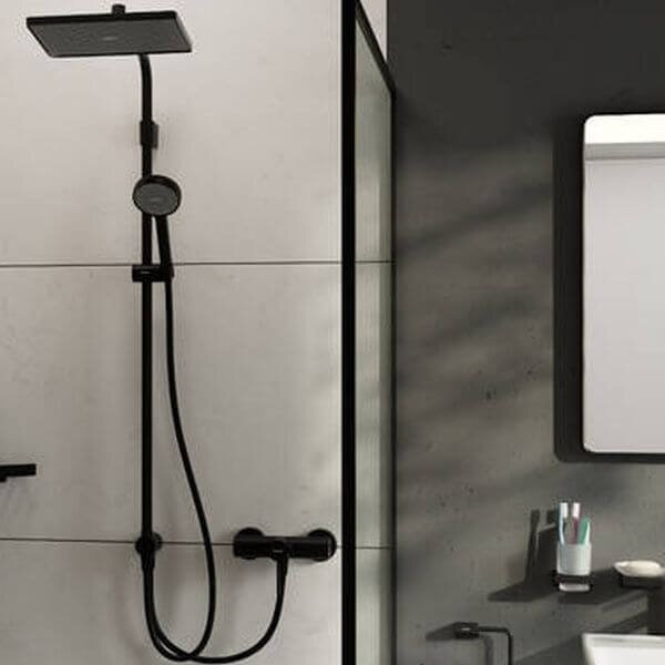 Hansgrohe Activera Q set de duș perete cu duș de ploaie negru 28757670