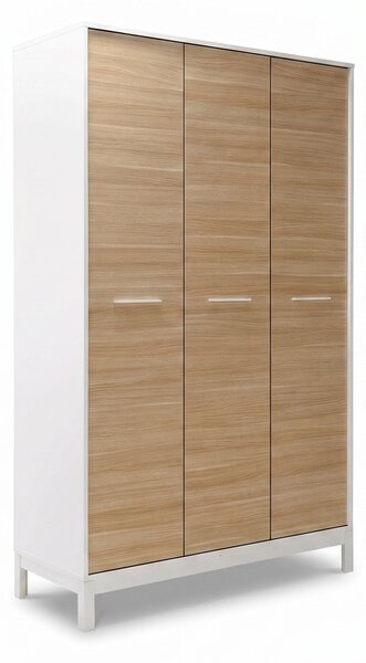 Dulap Haine Adore London, 3 usi, Alb - Stejar, 120x202x52 cm