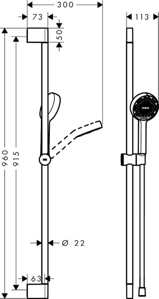 Hansgrohe Activera Select S set de duș perete negru 28864670