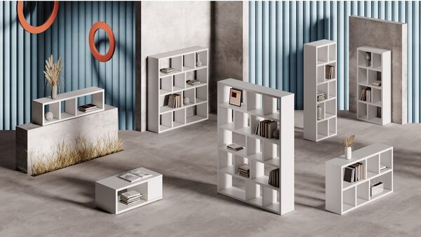 Bibliotecă albă 70x198 cm Berlin – TemaHome