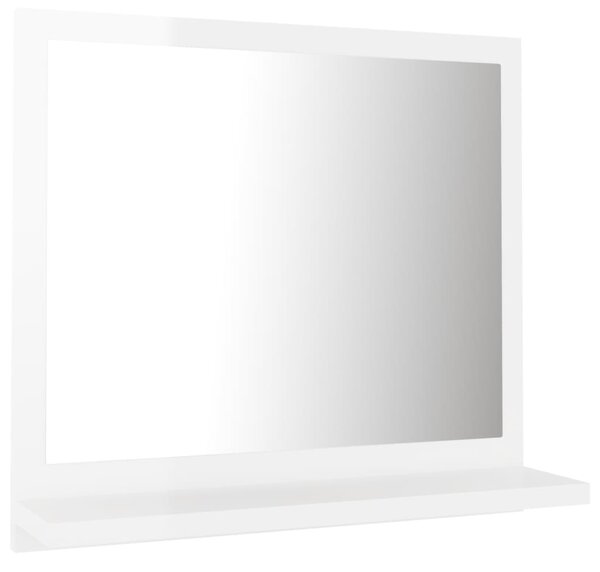 Oglindă de baie, alb extralucios, 40 x 10,5 x 37 cm, PAL