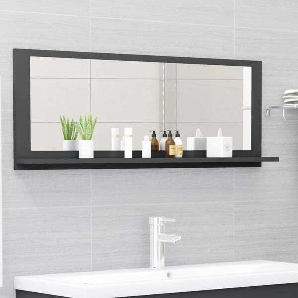 Oglindă de baie, gri, 100 x 10,5 x 37 cm, PAL