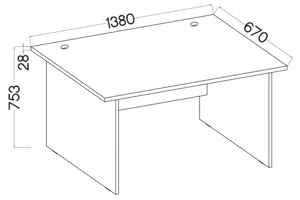 Masă PC Mantela 170 (Stejar artisan). 1041353