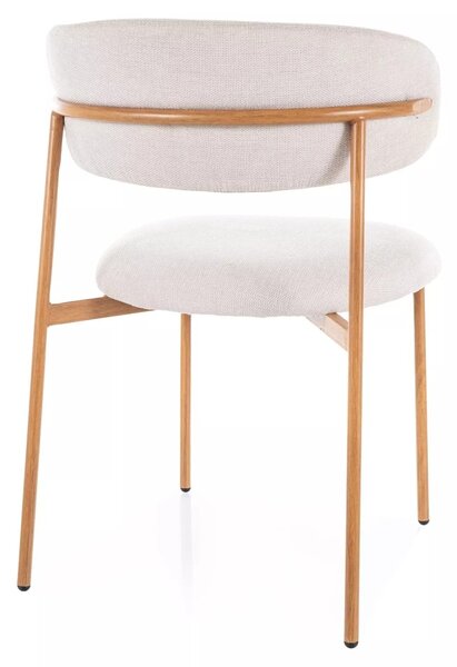 Scaun ELTON D, bej deschis - Brego 22/stejar, stofa clasica/metal, 56x46x80 cm