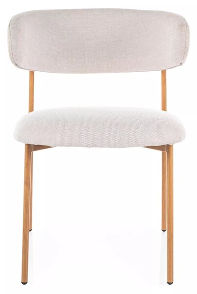 Scaun ELTON D, bej deschis - Brego 22/stejar, stofa clasica/metal, 56x46x80 cm