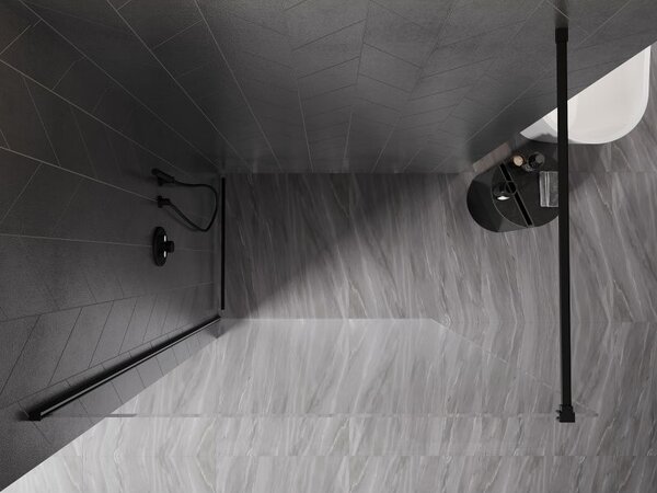Mexen Kioto-X perete de duș Walk-in 70 x 200 cm, transparent 10 mm, negru - 800-070-101-70-00-X