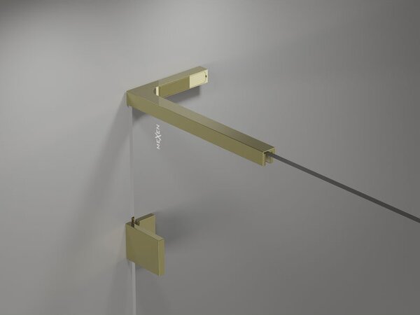 Mexen Lunar L paravan baie cu un panou 90 x 150 cm, transparent, auriu - 897L-090-000-50-00
