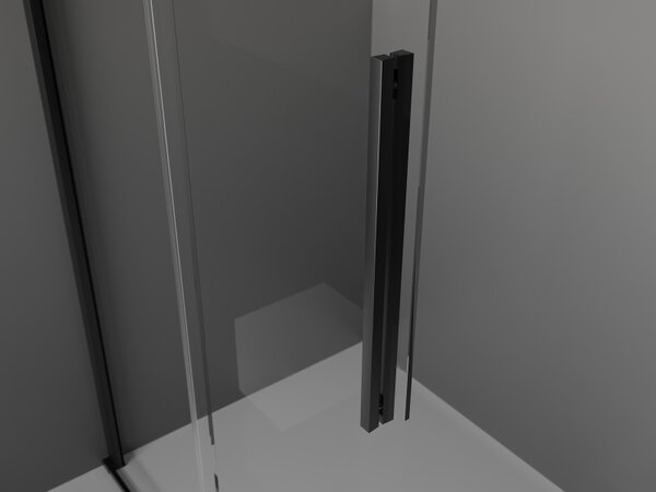 Mexen Velar, paravan de duș cu ușă glisantă Walk-in 70 x 200 cm, sticlă mată 8 mm, negru mat, 871-070-000-33-70