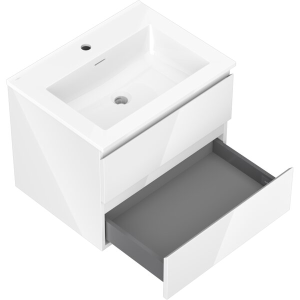 Mexen Orio, mobilier de baie 60 cm cu lavoar Otis, 2 sertare, alb lucios, 91A10-06047-2-BFF00-W18M00