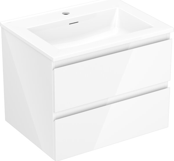 Mexen Orio, mobilier de baie 60 cm cu lavoar Otis, 2 sertare, alb lucios, 91A10-06047-2-BFF00-W18M00