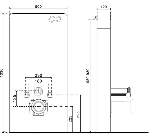 Mexen Tex Air G cadru aplicat pneumatic pentru WC, sticlă albă - 61150A-20