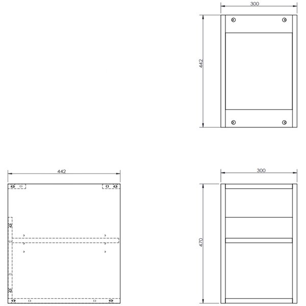 Mexen Box-A, dulap deschis cu raft 30 cm, alb lucios, 91AX2-0300-470-0-00