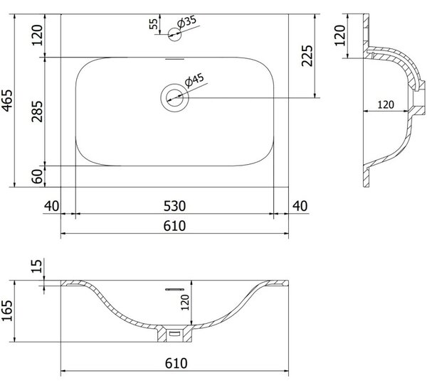 Mexen Orio, mobilier baie 60 cm cu lavoar Vela, 1 sertar, alb mat, 91A10-06047-1-BF01-W23M01
