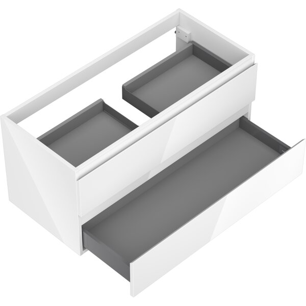 Mexen Orio, mobilier baie 100 cm, 2 sertare, alb lucios, 91A10-10047-2-BFF00