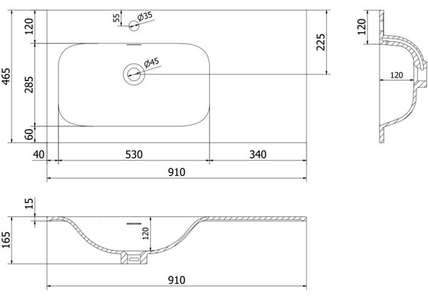 Mexen Orio, Dulap baie 90 cm cu lavoar Vela stânga, 1S, 1D, alb mat, 91A13-09047-3-BBFF01-W23L01