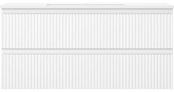 Mexen Rivel dulap de baie 100 cm cu lavoar Otis, 2 sertare, canelat, alb mat - 91A20-10047-2-BFF01-W18M01