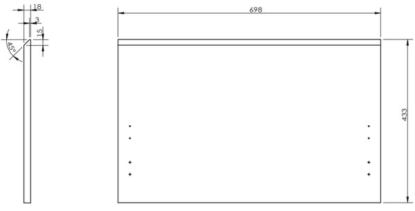 Mexen Rivel, mobilier de baie 70 cm cu blat, 1 sertar, canelat, nuc, 91A20-07047-1-BFC86