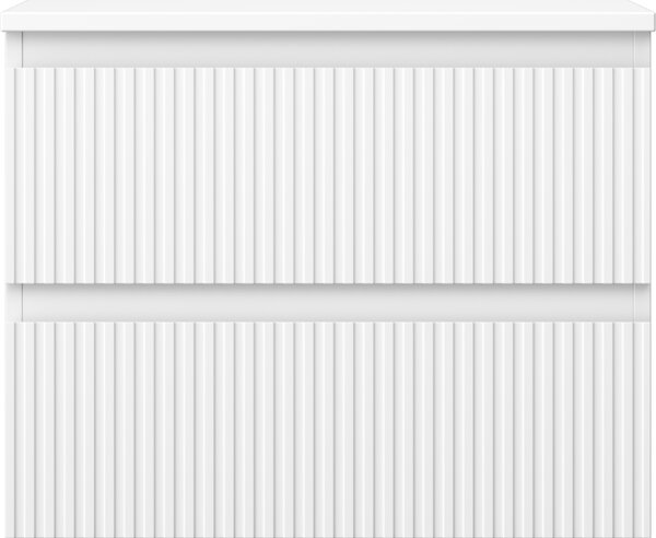 Mexen Rivel, mobilier de baie 60 cm cu blat, 2 sertare, canelat, alb mat, 91A20-06047-2-BFFC01