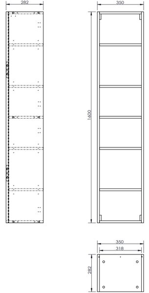 Mexen Rivel dulap baie 35 cm, 2 uși, canelat, alb mat - 91A21-03016-2-BF01