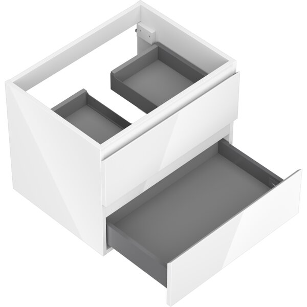 Mexen Orio, mobilier baie 60 cm, 2 sertare, alb lucios, 91A10-06047-2-BFF00