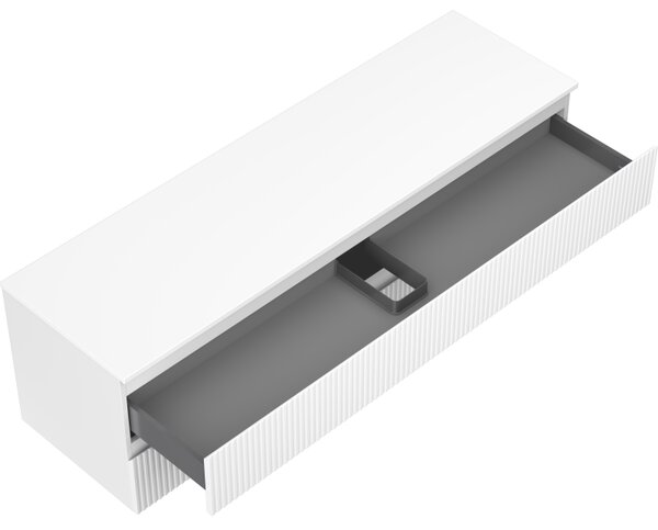 Mexen Rivel dulap baie sub lavoar 160 cm cu blat, 2 sertare, canelat, alb mat - 91A20-16047-2-BFFC01