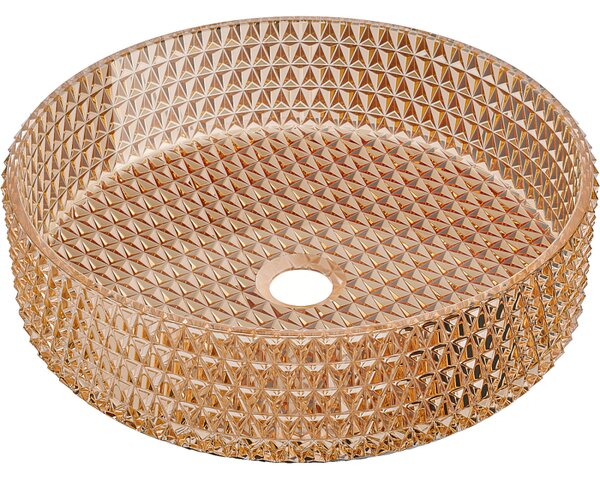 Mexen Aura chiuvetă de sticlă pe blat 39 x 39 cm, aur roz - 24013968