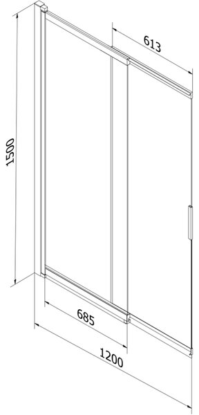 Mexen Fox paravan de duș 2-canate, glisant 120 x 150 cm, transparent, negru - 891-120-002-70-00