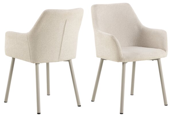 MAZZONI EXPORT VERA Bej (material Apia 453) / cadru bej-gri (cașmir) - SCAUN MODERN ADÂNC TAPIȚAT DIN CHENILLE PENTRU SALON/LIVING LOFT