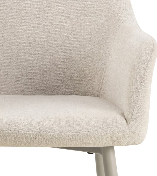 MAZZONI EXPORT VERA Bej (material Apia 453) / cadru bej-gri (cașmir) - SCAUN MODERN ADÂNC TAPIȚAT DIN CHENILLE PENTRU SALON/LIVING LOFT