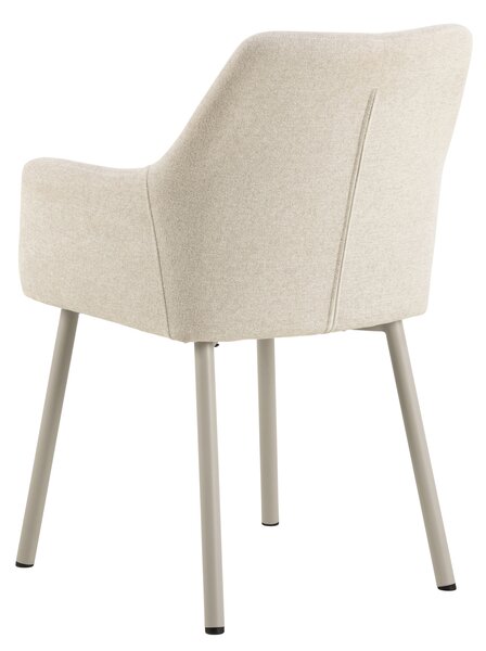 MAZZONI EXPORT VERA Bej (material Apia 453) / cadru bej-gri (cașmir) - SCAUN MODERN ADÂNC TAPIȚAT DIN CHENILLE PENTRU SALON/LIVING LOFT