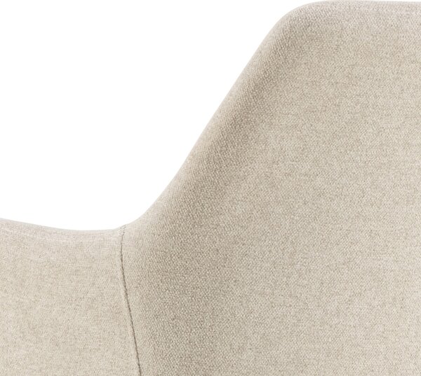 MAZZONI EXPORT VERA Bej (material Apia 453) / cadru bej-gri (cașmir) - SCAUN MODERN ADÂNC TAPIȚAT DIN CHENILLE PENTRU SALON/LIVING LOFT