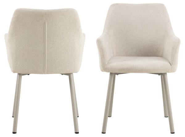 MAZZONI EXPORT VERA Bej (material Apia 453) / cadru bej-gri (cașmir) - SCAUN MODERN ADÂNC TAPIȚAT DIN CHENILLE PENTRU SALON/LIVING LOFT