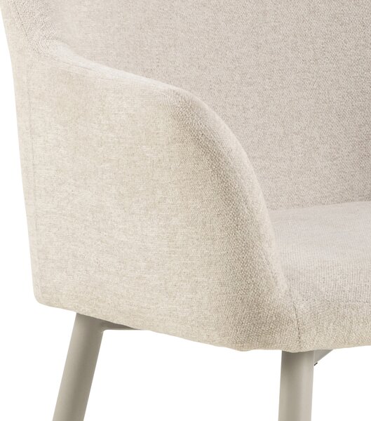 MAZZONI EXPORT VERA Bej (material Apia 453) / cadru bej-gri (cașmir) - SCAUN MODERN ADÂNC TAPIȚAT DIN CHENILLE PENTRU SALON/LIVING LOFT