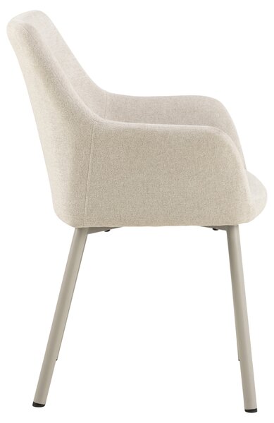 MAZZONI EXPORT VERA Bej (material Apia 453) / cadru bej-gri (cașmir) - SCAUN MODERN ADÂNC TAPIȚAT DIN CHENILLE PENTRU SALON/LIVING LOFT