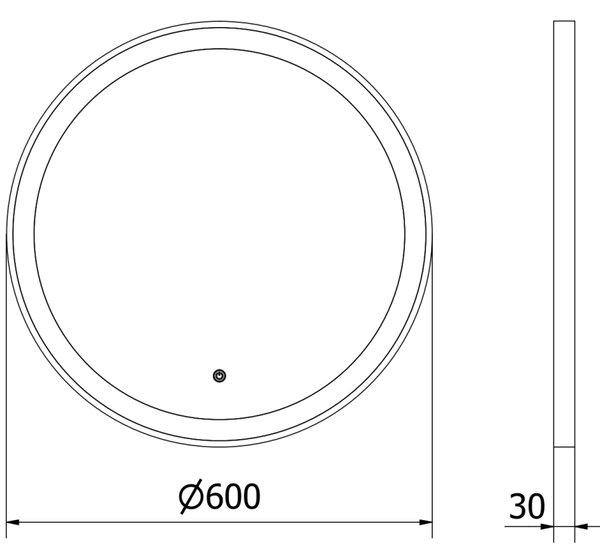 Mexen Esso Oglinda de baie rotunda cu iluminare din spate LED 60cm 6000K Pad de incalzire anti-ceata Rama aurie 9825-060-060-611-50